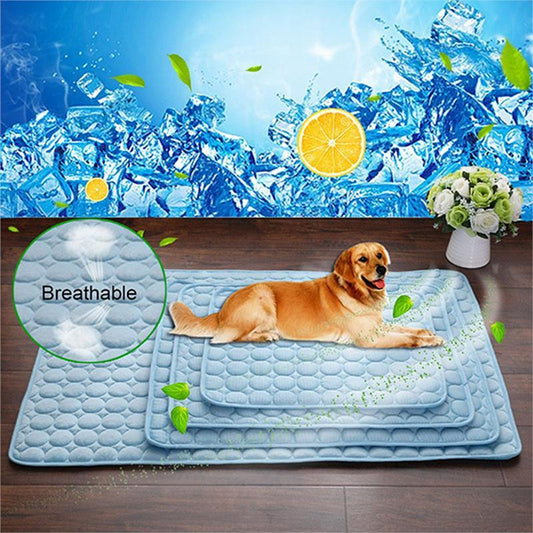 Dog Cooling Mat Ice Silk Pet Pad Summer Cool Bed for Dogs Cats Indoor Outdoor