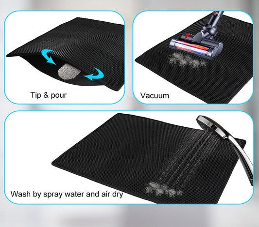 Cat Litter Mat Honeycomb Waterproof Urine Proof Scatter Control Pad for Litter Box